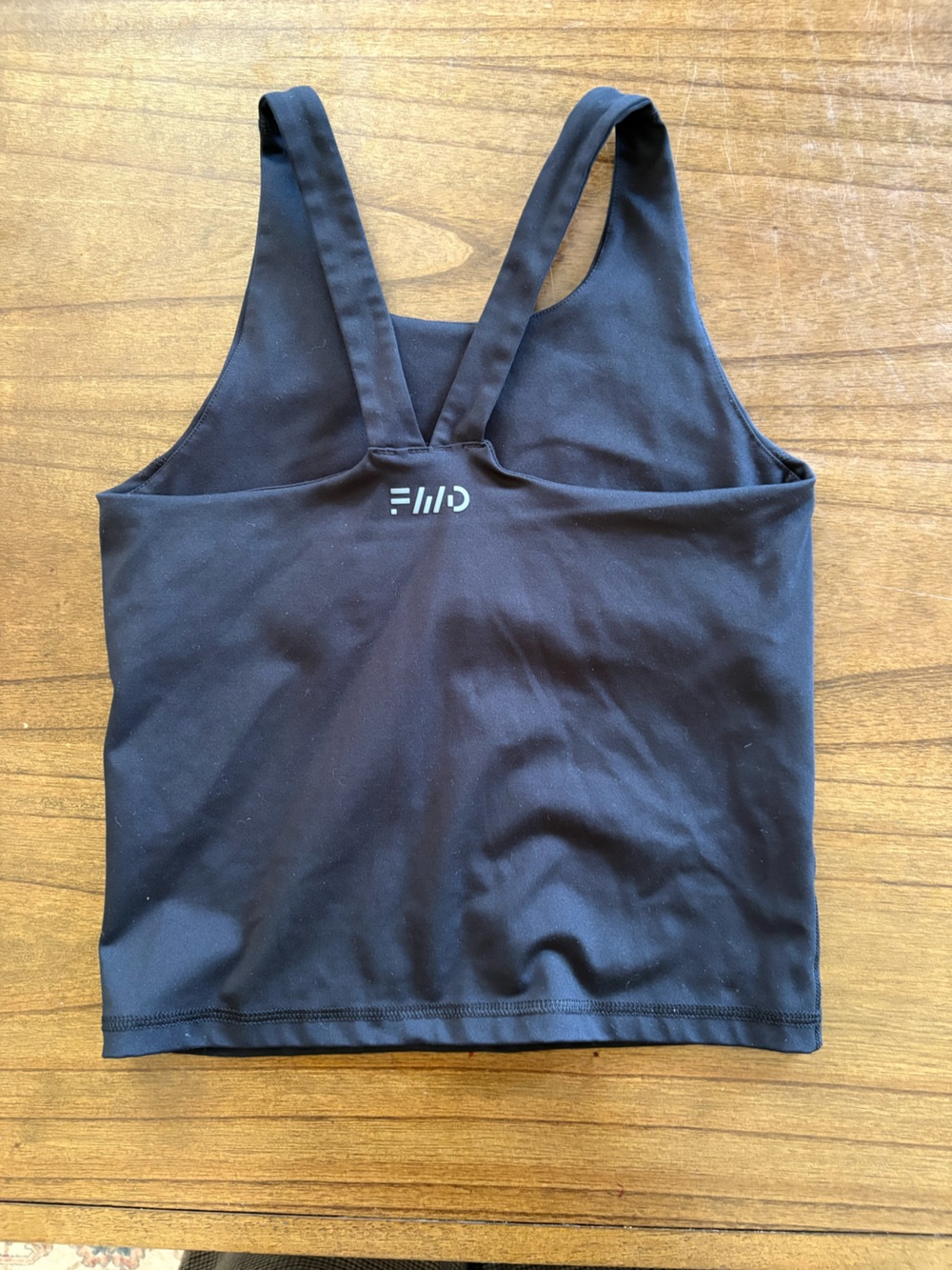 FWD Black Cropped Workout Tank Top with Built in Bra - Picture 2 of 3